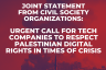 Civil society organisations' call for tech companies to respect Palestinian digital rights in times of crisis