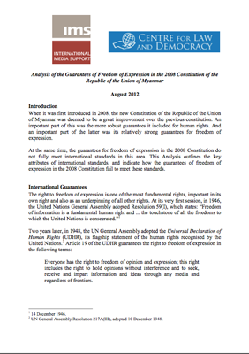 Analysis of Constitutional Guarantees in Myanmar