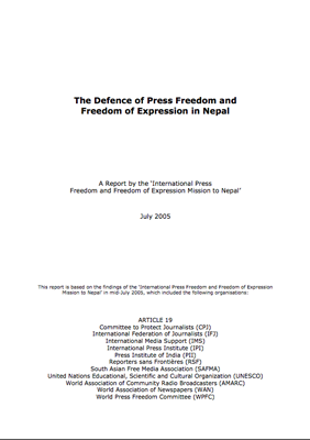 The Defence of Press Freedom and Freedom of Expression in Nepal