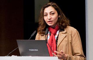 Rasha Abdulla, Associate Professor and Chair of Journalism and Mass Communication at the American University in Cairo. Photo: Anna Lindh Forum 