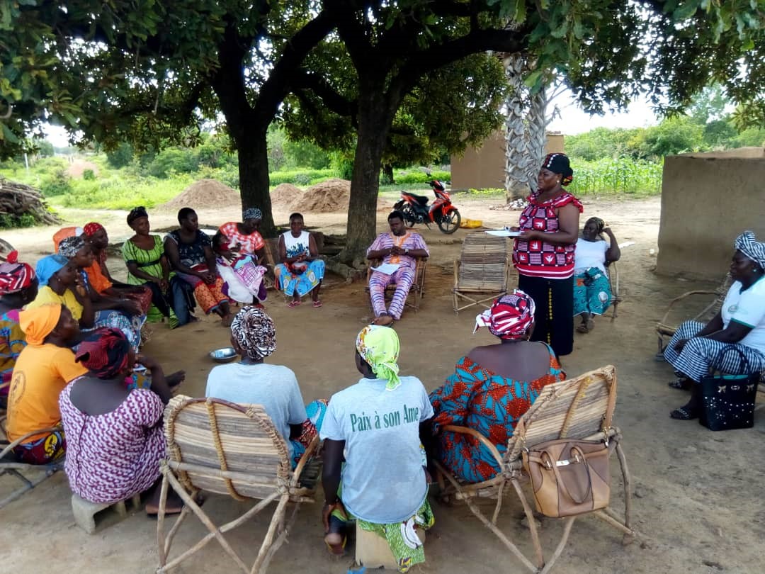 A Women Listening Club in Sebba discussing the chosen topic of the day.