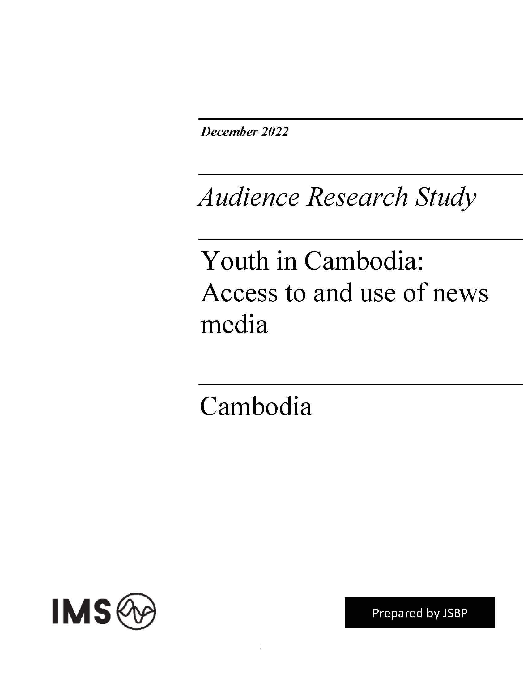 Youth in Cambodia: Access to and use of news media