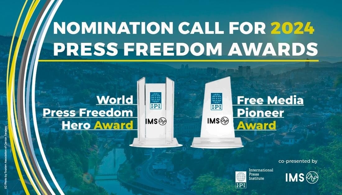 Call for nominations: IPI/IMS 2024 press freedom awards