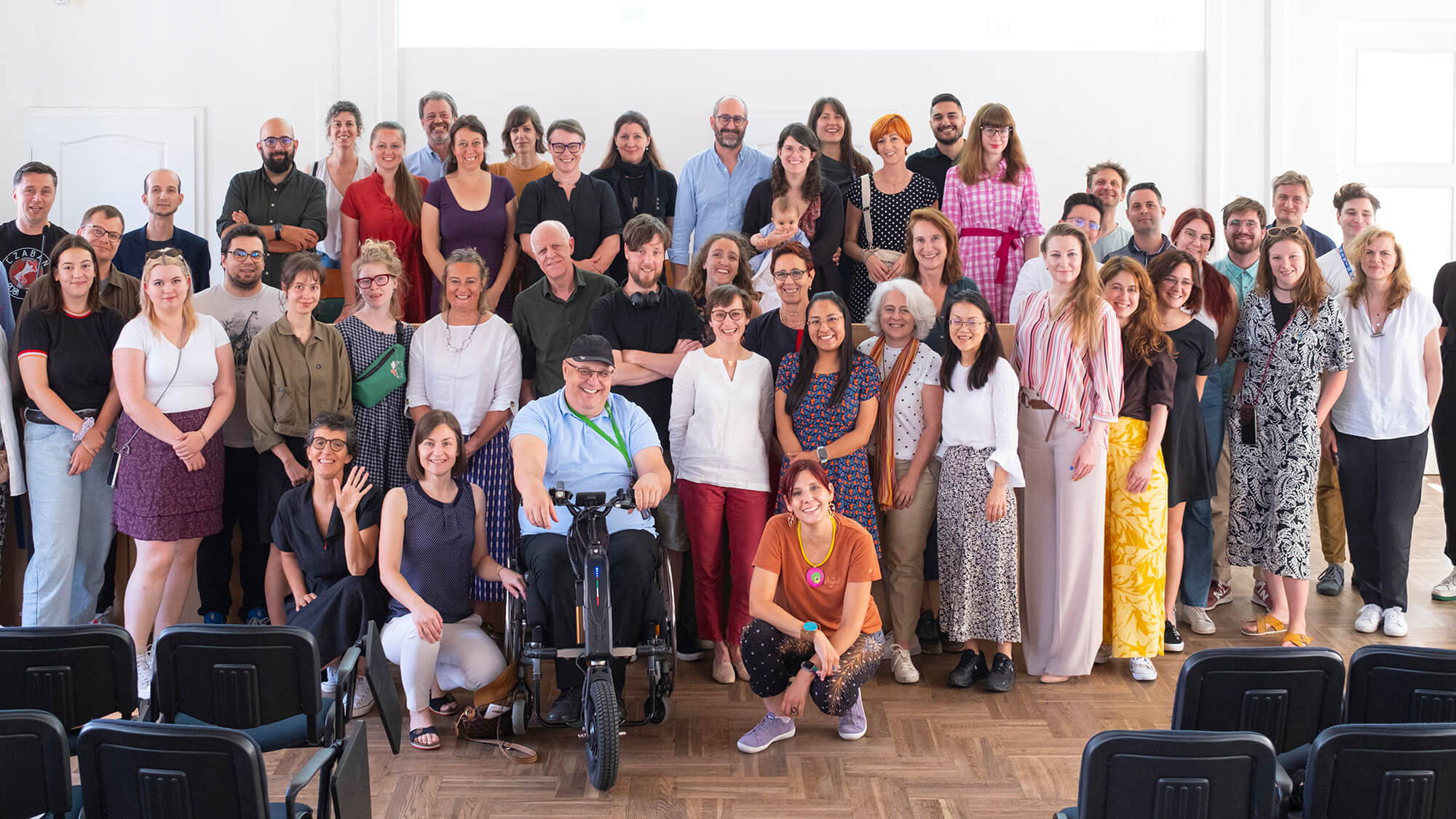 A group photo showing participants of the Local Media for Democracy Festival