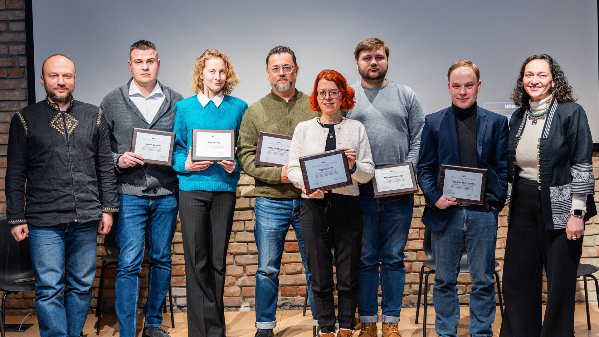 The first group of participants of IMS' MERIT Forum project at their graduation, Kyiv, January 2026. Photo: Nastya Telikova.